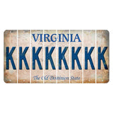 Virginia Cut License Plate Strips (Set of 8) K