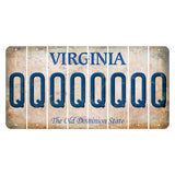 Virginia Cut License Plate Strips (Set of 8) Q