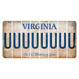 Virginia Cut License Plate Strips (Set of 8) U