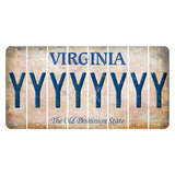 Virginia Cut License Plate Strips (Set of 8) Y