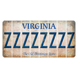 Virginia Cut License Plate Strips (Set of 8) Z