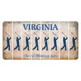Virginia Cut License Plate Strips (Set of 8) Male Golfer
