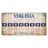 Virginia Cut License Plate Strips (Set of 8) State Flag