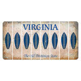 Virginia Cut License Plate Strips (Set of 8) Surfboard