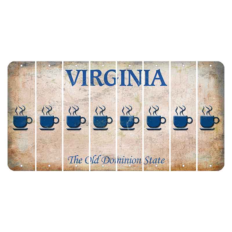 Virginia Cut License Plate Strips (Set of 8) Coffee Mug