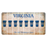 Virginia Cut License Plate Strips (Set of 8) Latte