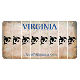 Virginia Cut License Plate Strips (Set of 8) Whale