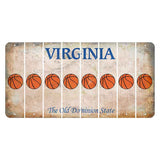 Virginia Cut License Plate Strips (Set of 8) Basketball