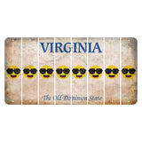 Virginia Cut License Plate Strips (Set of 8) Emoji - Shades
