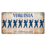 Virginia Cut License Plate Strips (Set of 8) Fireman with Axe