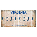 Virginia Cut License Plate Strips (Set of 8) Softball Batter