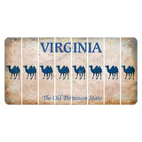 Virginia Cut License Plate Strips (Set of 8) Camel