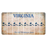 Virginia Cut License Plate Strips (Set of 8) Gavel