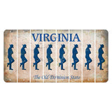 Virginia Cut License Plate Strips (Set of 8) Cowboy - Leaning