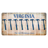 Virginia Cut License Plate Strips (Set of 8) Hammer
