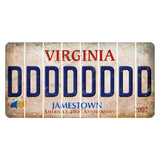 Virginia Jamestown Cut License Plate Strips (Set of 8) D