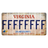 Virginia Jamestown Cut License Plate Strips (Set of 8) F