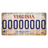 Virginia Jamestown Cut License Plate Strips (Set of 8) O