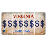 Virginia Jamestown Cut License Plate Strips (Set of 8) Dollar Sign