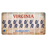Virginia Jamestown Cut License Plate Strips (Set of 8) Percent Sign