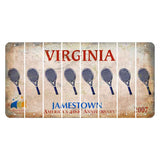Virginia Jamestown Cut License Plate Strips (Set of 8) Tennis Racket