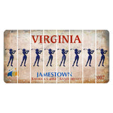 Virginia Jamestown Cut License Plate Strips (Set of 8) Female Golfer