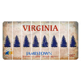 Virginia Jamestown Cut License Plate Strips (Set of 8) Pine Tree