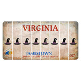 Virginia Jamestown Cut License Plate Strips (Set of 8) Witches Hat