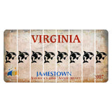 Virginia Jamestown Cut License Plate Strips (Set of 8) Whale