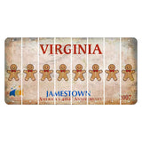 Virginia Jamestown Cut License Plate Strips (Set of 8) Gingerbread Man