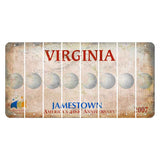 Virginia Jamestown Cut License Plate Strips (Set of 8) Golfball