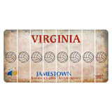 Virginia Jamestown Cut License Plate Strips (Set of 8) Volleyball