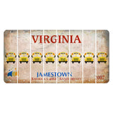 Virginia Jamestown Cut License Plate Strips (Set of 8) School Bus