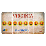 Virginia Jamestown Cut License Plate Strips (Set of 8) Emoji - Heart Eyes