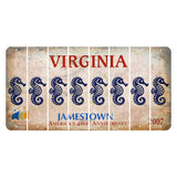 Virginia Jamestown Cut License Plate Strips (Set of 8) Seahorse