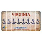 Virginia Jamestown Cut License Plate Strips (Set of 8) Boat Anchor