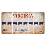 Virginia Jamestown Cut License Plate Strips (Set of 8) Dairy Cow
