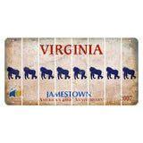 Virginia Jamestown Cut License Plate Strips (Set of 8) Gorilla