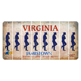 Virginia Jamestown Cut License Plate Strips (Set of 8) Cowboy - Leaning