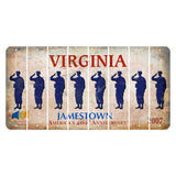 Virginia Jamestown Cut License Plate Strips (Set of 8) Soldier - Saluting