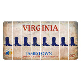 Virginia Jamestown Cut License Plate Strips (Set of 8) Cowboy Boot