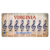 Virginia Jamestown Cut License Plate Strips (Set of 8) Music Note