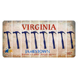 Virginia Jamestown Cut License Plate Strips (Set of 8) Hammer