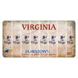 Virginia Jamestown Cut License Plate Strips (Set of 8) Zodiac Sign - Virgo