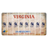 Virginia Jamestown Cut License Plate Strips (Set of 8) Zodiac Sign - Leo