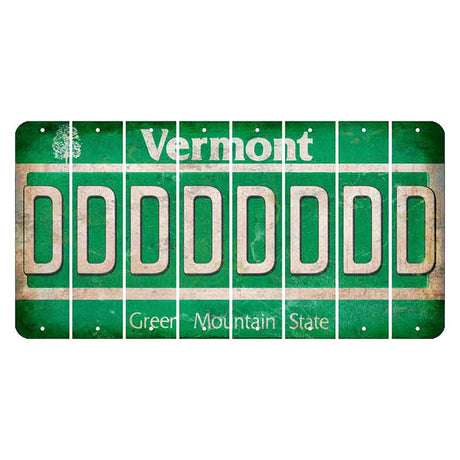 Vermont Green Mountain State Cut License Plate Strips (Set of 8) D