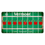 Vermont Green Mountain State Cut License Plate Strips (Set of 8) Teacher Apple