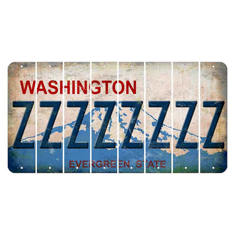 Washington Evergreen State Cut License Plate Strips (Set of 8) Z