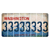 Washington Evergreen State Cut License Plate Strips (Set of 8) 3