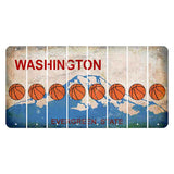 Washington Evergreen State Cut License Plate Strips (Set of 8) Basketball